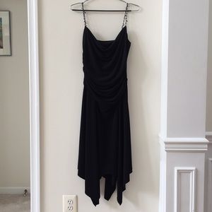 Laundry by Shelli Segal Drape Chain Strap Dress with Jagged Edge Retail for $465